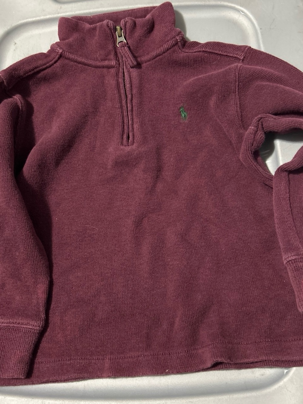 Polo by Ralph Lauren Kids Half-Zip Pullover - Burgundy with Green Pony
